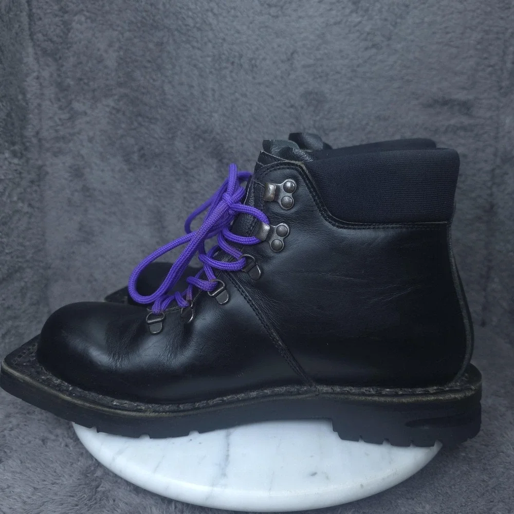 Alico Nordic Cross-Country Ski Boots Mens 11 Black Leather Lugged Vibram 75mm